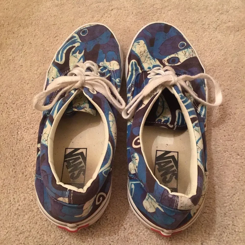 VANS Era "Van Doren" Blue Marble Low Top Unisex Sneakers - Picture 3 of 9